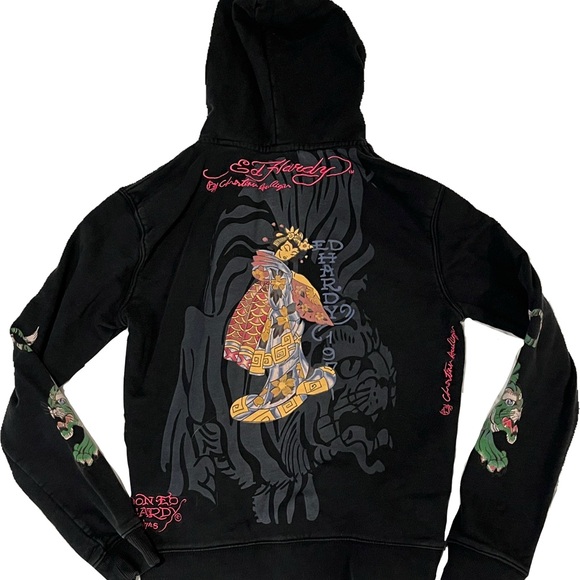 Ed Hardy Kids Zip Up Golden Rose of Love - Picture 2 of 3